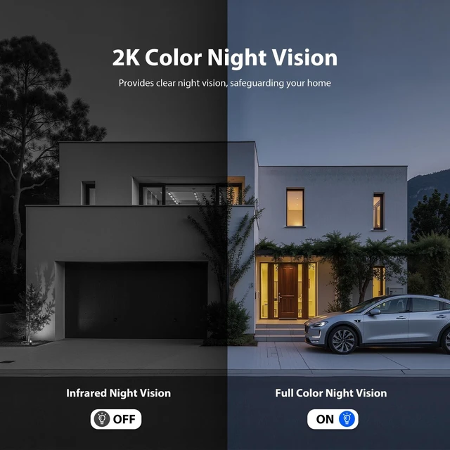 Alt view image 3 of 5 - Onforu Hardwired Floodlight Camera Outdoor, 5500LM 2K HD Security Camera with Lights, Color Night Vision, Custom Motion Zones, 2-Way Audio, Built-in Siren, 2.4GHz WiFi, Compatible with Alexa, Brown