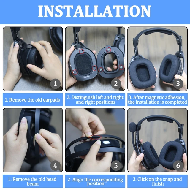 Alt view image 5 of 5 - Adhiper Earpads &Headband for Astro A50 Gen 4 Gen5 A50X Headset,Mesh Fabric