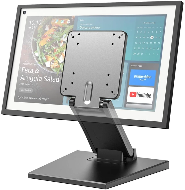 Main image of Jcnewpop Adjustable VESA Mount Stand for Echo Show 15 (1st & 2nd Gen), Portable Monitor Stand with Heavy Duty Metal Base, Tilt & Height Adjustment, Landscape/Portrait Mode Switching (Black)
