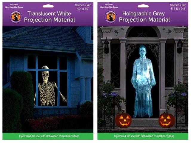 Main image of Holographic Rear Projection Screen with Mounting Hardware for Projecting Halloween Videos (5'x9' & 40"x60")