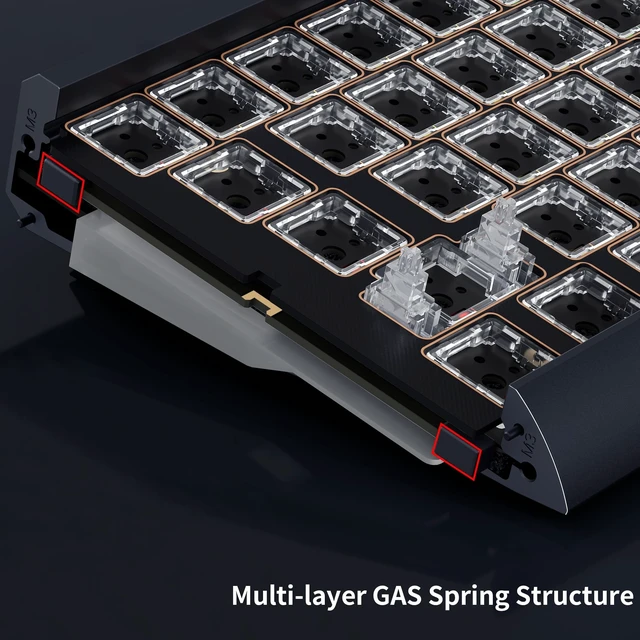 Alt view image 4 of 5 - Glacier Skyloong GK68HEAT Aluminum Case, Triple Mode Connection, Detachable USB-C, Side Print Keycaps, Hot Swappable Mechanical and Magnetic Keyboard (Contour Line/Black, Premium Aviator Cable)
