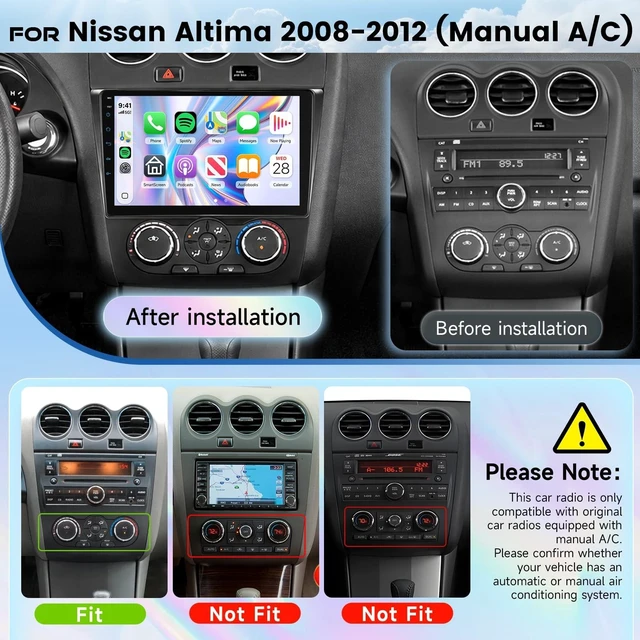 Alt view image 2 of 5 - Linux Car Stereo Upgrade for Nissan Altima 2008-2012(Manual A/C) Carplay