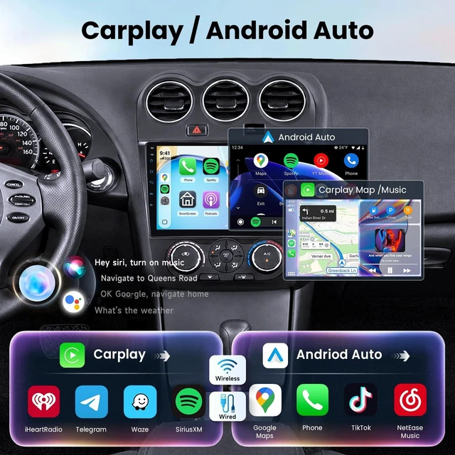 Alt view image 3 of 5 - Linux Car Stereo Upgrade for Nissan Altima 2008-2012(Manual A/C) Carplay