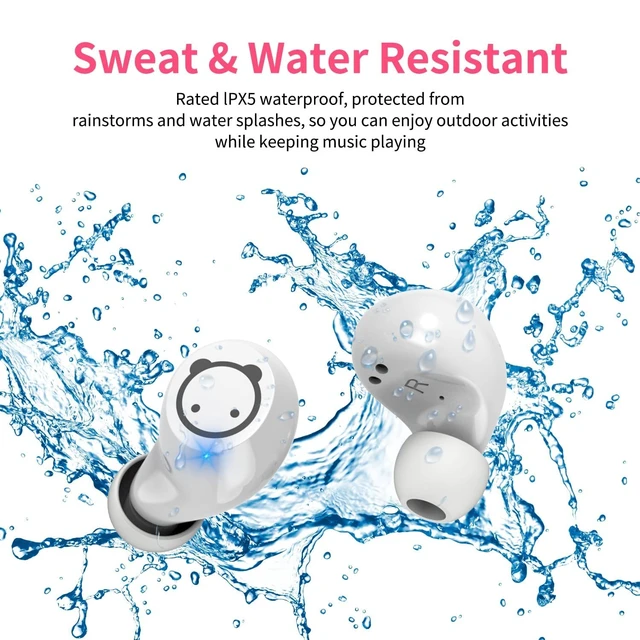 Alt view image 4 of 5 - AMAFACE Wireless Earbuds,Kids Wireless Ear Bud with Cute Charging Case, Waterproof Stereo Smallest Wireless Earphone with Microphone for Workout Sport, Headphones for Kids and Adu