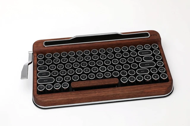 Main image of Penna ELRETRON Wood Special Bluetooth Keyboard(US Language, F 1.1V) (Black Chrome KEYCAPS, Cherry MX Brown)