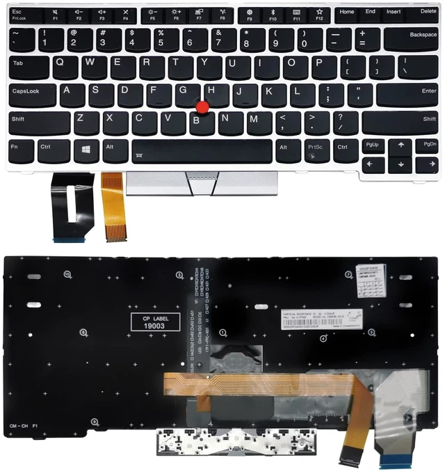 Alt view image 2 of 5 - Replacement Laptop Keyboard Backlit for Lenovo ThinkPad Yoga L380 E480 L390 T490 T495 L480 T480S, with Frame Pointer Backlight US Layout