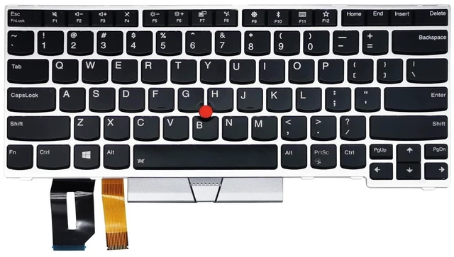 Main image of Replacement Laptop Keyboard Backlit for Lenovo ThinkPad Yoga L380 E480 L390 T490 T495 L480 T480S, with Frame Pointer Backlight US Layout