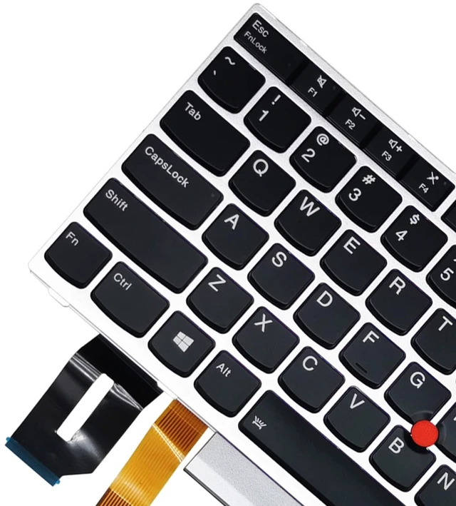 Alt view image 4 of 5 - Replacement Laptop Keyboard Backlit for Lenovo ThinkPad Yoga L380 E480 L390 T490 T495 L480 T480S, with Frame Pointer Backlight US Layout