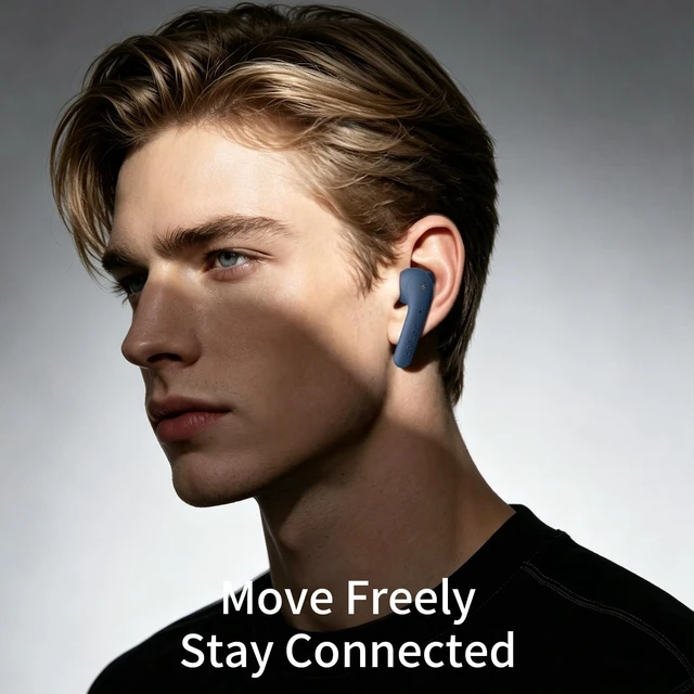 Alt view image 3 of 5 - Defunc True Basic Wireless Earbuds, Bluetooth 6.0, Patented MultiTip Semi-in-Ear Design with Silicone Ear Wings, AI App Support, Quad Microphones, Waterproof, 22H Playtime, Secure Fit Earbuds