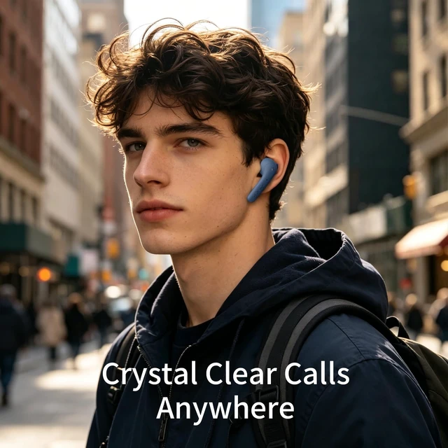 Alt view image 4 of 5 - Defunc True Basic Wireless Earbuds, Bluetooth 6.0, Patented MultiTip Semi-in-Ear Design with Silicone Ear Wings, AI App Support, Quad Microphones, Waterproof, 22H Playtime, Secure Fit Earbuds