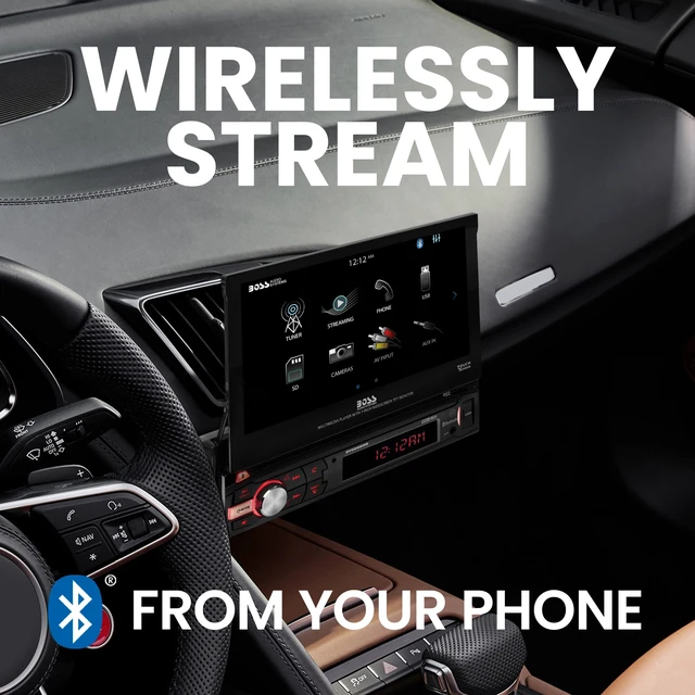 Alt view image 2 of 5 - BOSS Audio Systems BV9968MB Car Stereo, Bluetooth, AM/FM, Single DIN