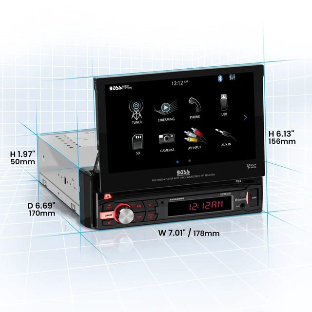 Alt view image 4 of 5 - BOSS Audio Systems BV9968MB Car Stereo, Bluetooth, AM/FM, Single DIN