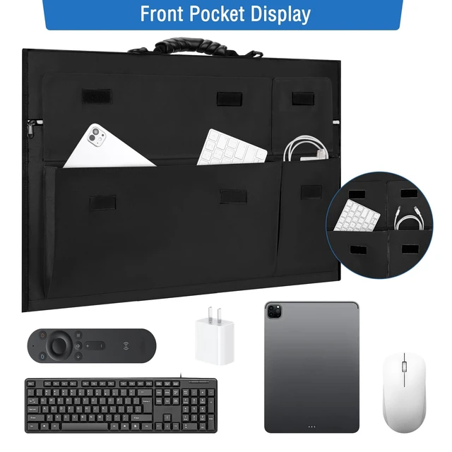 Alt view image 4 of 5 - MOSISO Monitor Carrying Case, 24 inch Padded Monitor Travel Bag Cover Case
