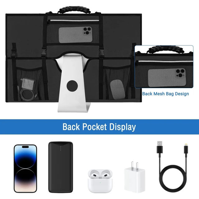 Alt view image 5 of 5 - MOSISO Monitor Carrying Case, 24 inch Padded Monitor Travel Bag Cover Case