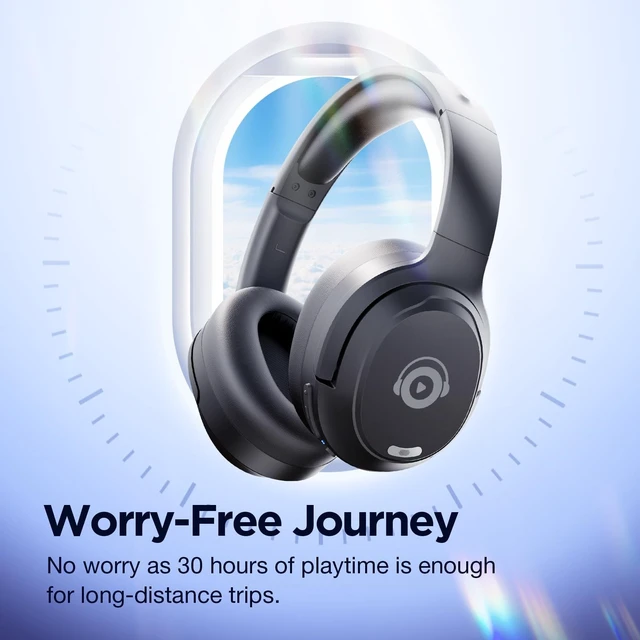 Alt view image 4 of 5 - vibeadio Upgrade ProLevel Hybrid Active Noise Cancelling Headphones