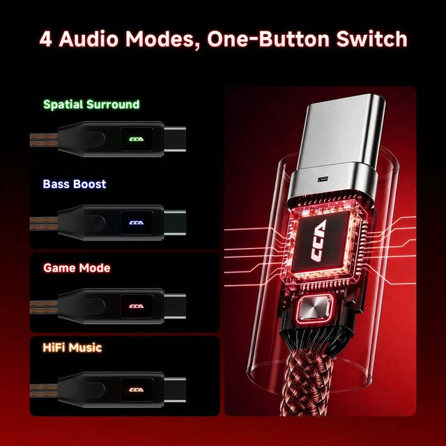 Alt view image 5 of 5 - CCA Falcon 2 DD in Ear Monitor, 7.1 Spatial Audio Gaming Earbuds, HiFi Noise Isolating in Ear Headphones, Crystal Clear & Deep Bass IEMs for Gamers Singers Musicians Audio Engineers