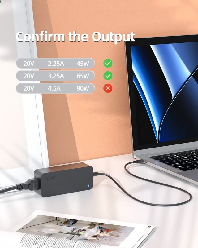 Alt view image 3 of 5 - 65W USB C Charger Fit for Lenovo ADLX65YCC2D ADLX65YDC2D ADLX65YCC3D ADLX65YDC3D ADLX65YLC2D ADLX65YLC3D ADLX65YCC3A ADLX65YCC2A ADLX65YLC3A ADLX65YLC2A Laptop AC Power Supply Cord