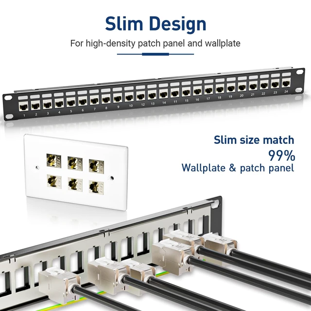 Alt view image 3 of 5 - NataLink Cat 7 Cat 6A Shielded RJ45 Keystone Jack 12-Pack, 10G Ethernet Keystone Jack Toolless Zinc Alloy Module Jacks for 22 to 26 AWG Solid or Stranded S/FTP Ethernet Cable