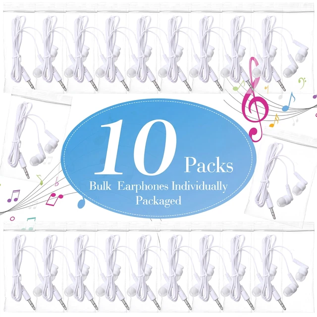 Alt view image 2 of 5 - Kanayu 500 Pack Wired Earbuds Bulk for Classroom, 3.5MM No Mic,White
