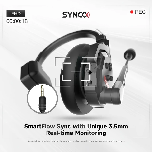 Alt view image 5 of 5 - SYNCO XTALK X5 Wireless Headset Intercom System 2.4GHz Full Duplex 400 Meter Noise Cancellation Communication System for 5 Persons Live Streaming Movie Shoot Team Communication