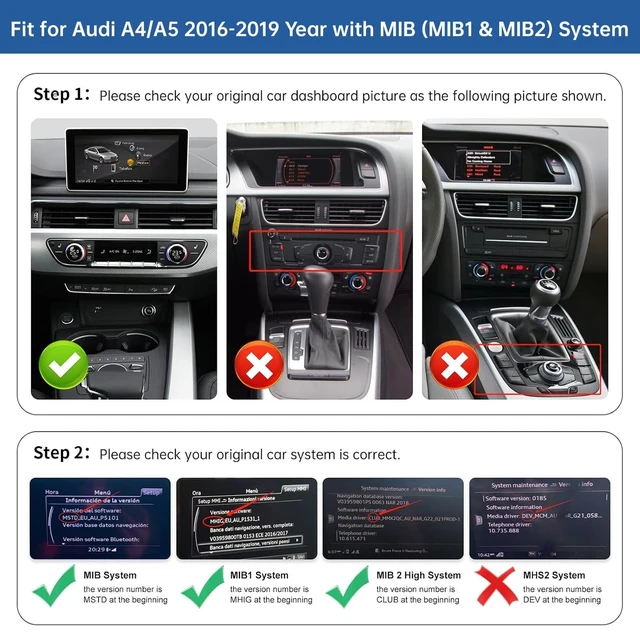 Alt view image 2 of 5 - Road Top 10.25" CarPlay Screen for Audi A4/A5 with MIB (2016-2019