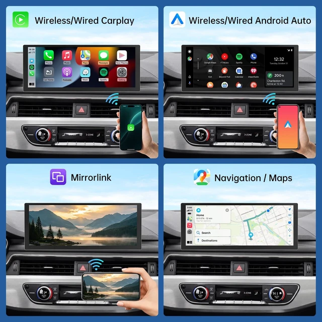 Alt view image 5 of 5 - Road Top 10.25" CarPlay Screen for Audi A4/A5 with MIB (2016-2019