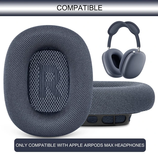 Alt view image 2 of 5 - GEVO Upgraded Ear Cushions Replacement Earpads for AirPods Max 1 & 2 Headphones, Mesh Fabric Ear Pads Ear Covers Cups with Memory Foam and Magnet for AirPods Max 1 & 2 (Midnight)