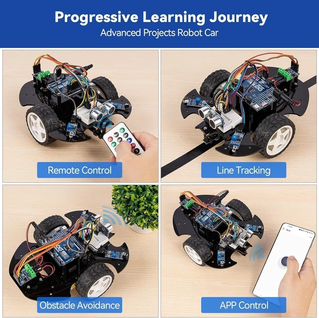 Alt view image 5 of 5 - SunFounder 3-in-1 Super Starter Kit with Original Arduino Uno R4 Minima, IoT&Smart Car Projects, ESP8266 WiFi, 50+ Step-by-Step Tutorials for Beginners to Engineers, RoHS Compliant