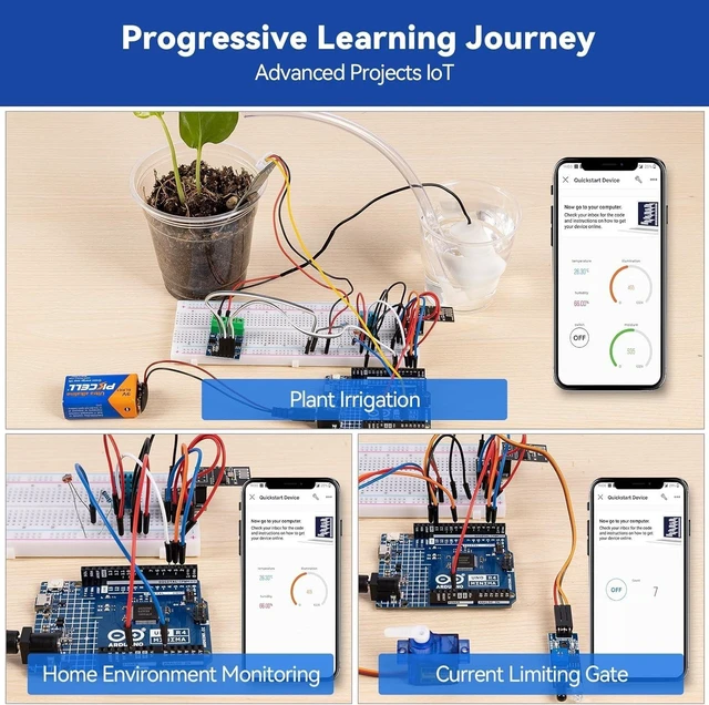 Alt view image 4 of 5 - SunFounder 3-in-1 Super Starter Kit with Original Arduino Uno R4 Minima, IoT&Smart Car Projects, ESP8266 WiFi, 50+ Step-by-Step Tutorials for Beginners to Engineers, RoHS Compliant