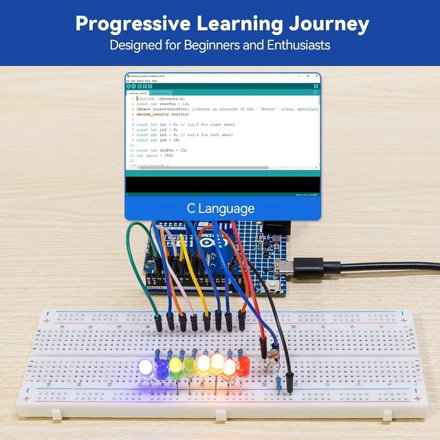 Alt view image 3 of 5 - SunFounder 3-in-1 Super Starter Kit with Original Arduino Uno R4 Minima, IoT&Smart Car Projects, ESP8266 WiFi, 50+ Step-by-Step Tutorials for Beginners to Engineers, RoHS Compliant