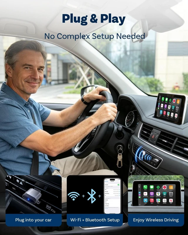 Alt view image 3 of 5 - OTTOCAST Mini Nova 2-in-1 Wireless CarPlay & Android Auto AI Adapter