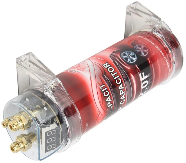 Main image of Car Audio Capacitor, Heavy Duty ABS Metal Strong Finish High Performance 2 Farad Digital Capacitor for Car
