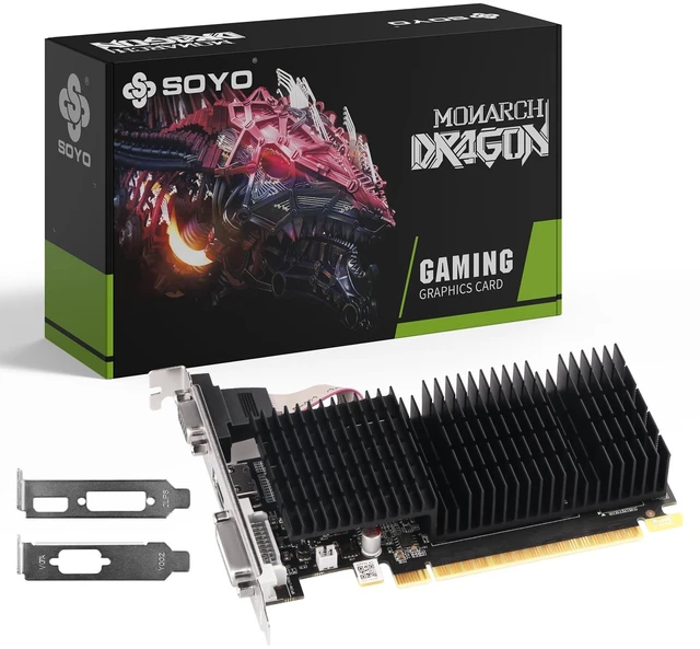 Main image of SOYO GeForce GT 710 2GB DDR3 Low Profile Graphics Card, HDMI/VGA/DVI-D Port
