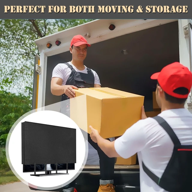 Alt view image 5 of 5 - TV Moving Dust Cover 75 Inch, Anti-Scratch Felt for 71"-75" Flat Screen TV