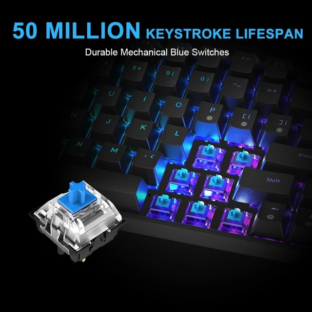 Alt view image 5 of 5 - FOXXRAY HKM-S93 75% Mechanical Gaming Keyboard, Compact Hot-Swappable Keyboard with Blue Switch, RGB Backlit, Customizable Keys, 84-Key Wired Computer Keyboard for Laptop PC Gamer-Black