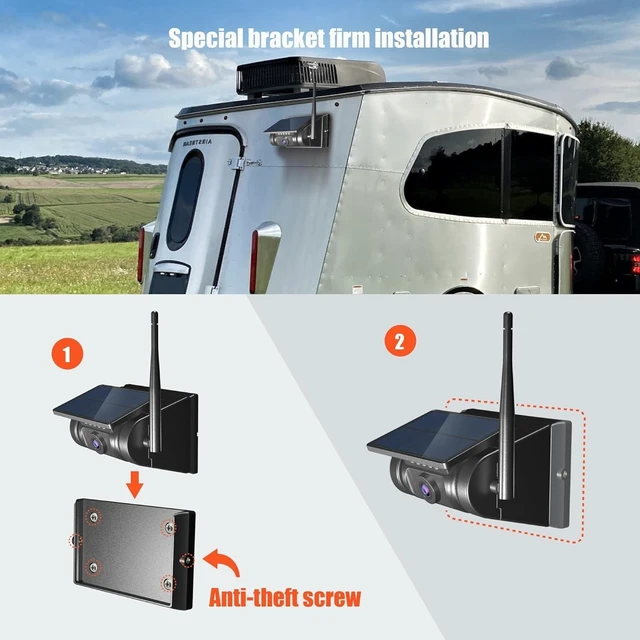 Alt view image 5 of 5 - 7" Apple Carplay Android Auto for Truck Rigtrailer Tractr,Solar Wireless Magnet Back up Rear View Camera for Van Cargo Trailer Campr Pickup Box Semi Truck,and Magnet Phone Holder Mount