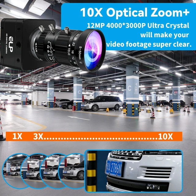 Alt view image 2 of 5 - ELP High Speed 4K 60FPS USB Camera Manual Zoom Webcam for Computer, Mini UVC 2160P USB3.0/2.0 Lightburn Cameras for Windows, Linux, Mac, Pi, 5-50mm 10X Varifocal IMX678 Web Cam for Laptop Jetson Nano