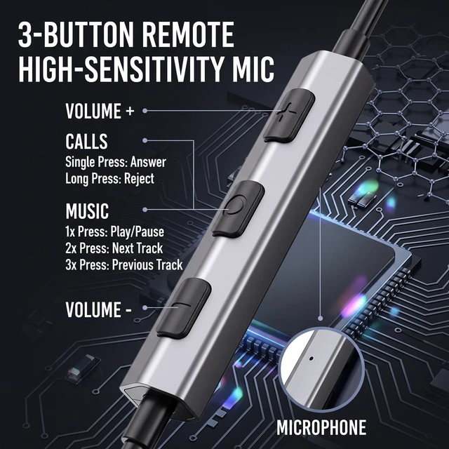Alt view image 3 of 5 - Cyberix USB C Wired Earbuds for Samsung Galaxy with Mic, Braided Cable