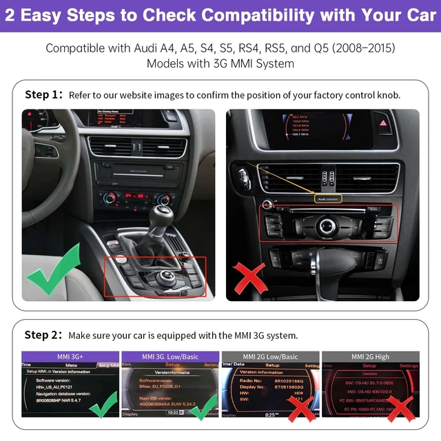 Alt view image 2 of 5 - NINETOM Wireless CarPlay Retrofit Kit for Audi A4/A5/S4/S5/RS4/RS5