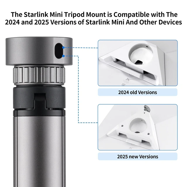 Alt view image 4 of 5 - Starlink Mini Tripod Mount with Old&New Versions Metal Adapter,All Aluminum