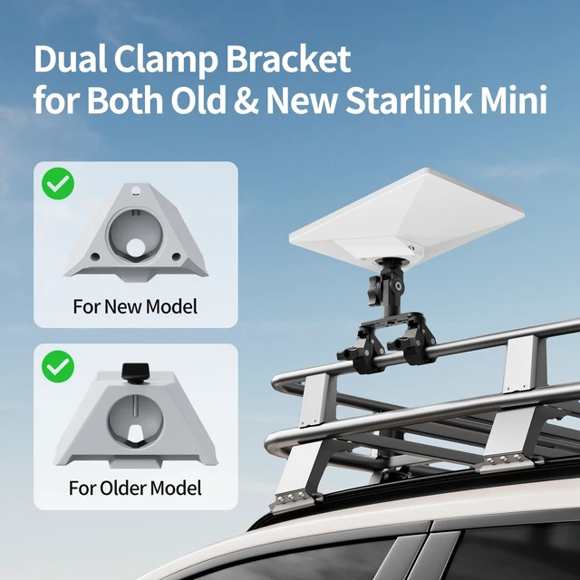 Alt view image 2 of 5 - 2026 Starlink Mini Clamp Mount, RV Ladder Mount for Car/Yart Roof Rack