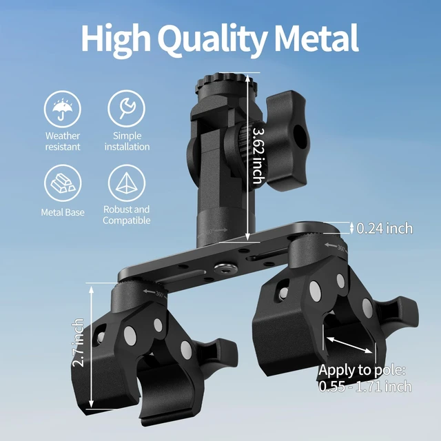 Alt view image 5 of 5 - 2026 Starlink Mini Clamp Mount, RV Ladder Mount for Car/Yart Roof Rack