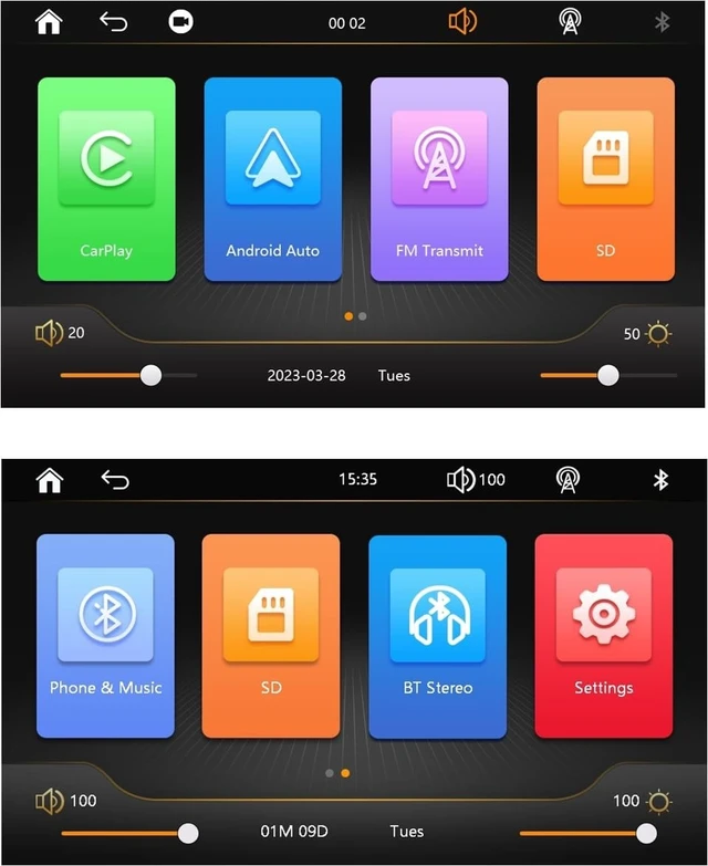 Alt view image 3 of 5 - 7" HD Screen Wireless carplay via Bluetooth Support iPhone carplay and Android Auto, with Mirror Link/Voice Control/FM/TF Card/USB/AUX