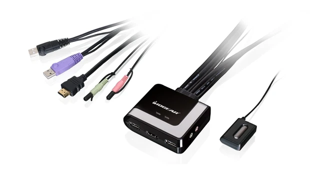 Alt view image 2 of 3 - IOGEAR 2-Port HD Cable KVM with DisplayPort Adapters (GCS62HDPKIT)