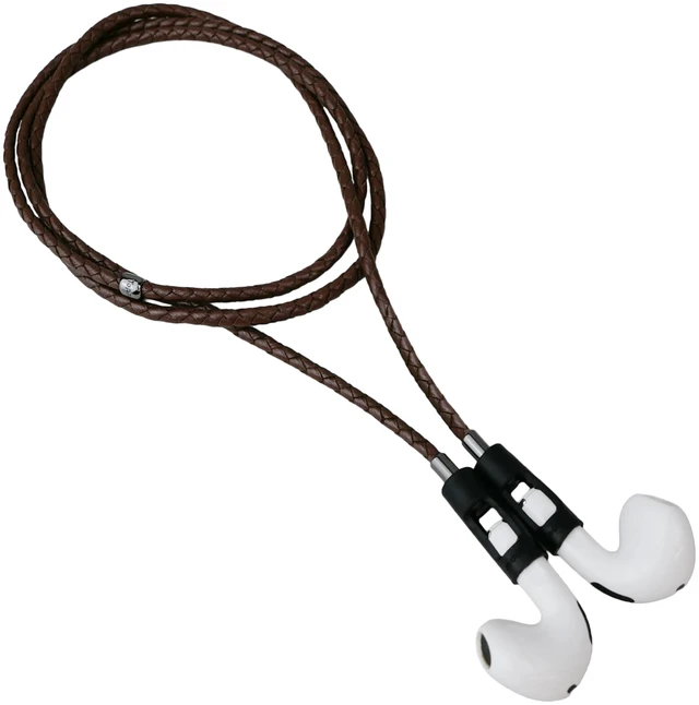 Main image of Tapper Lamb Leather Strap for AirPods & AirPods Pro (Brown/Black Steel)