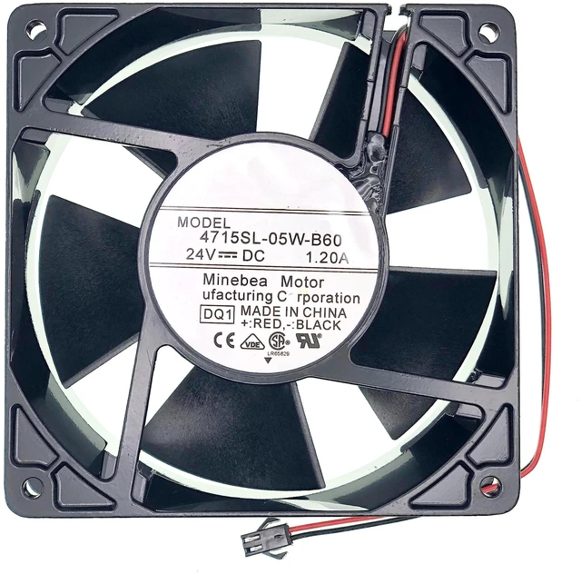 Main image of New Cooling fan for 4715SL-05W-B60 DC24V 1.2A 28.8W 12038 4700RPM,2-Wire Inverter Cooling Fan Size:120*120*38mm.