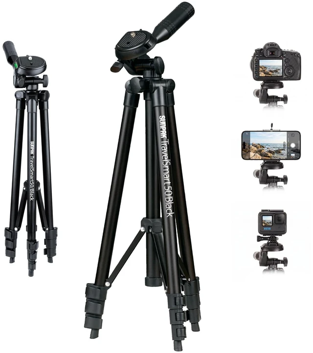 Main image of Sunpak TravelSmart 50 Black 50-Inch Aluminum Travel Tripod with Carry Bag