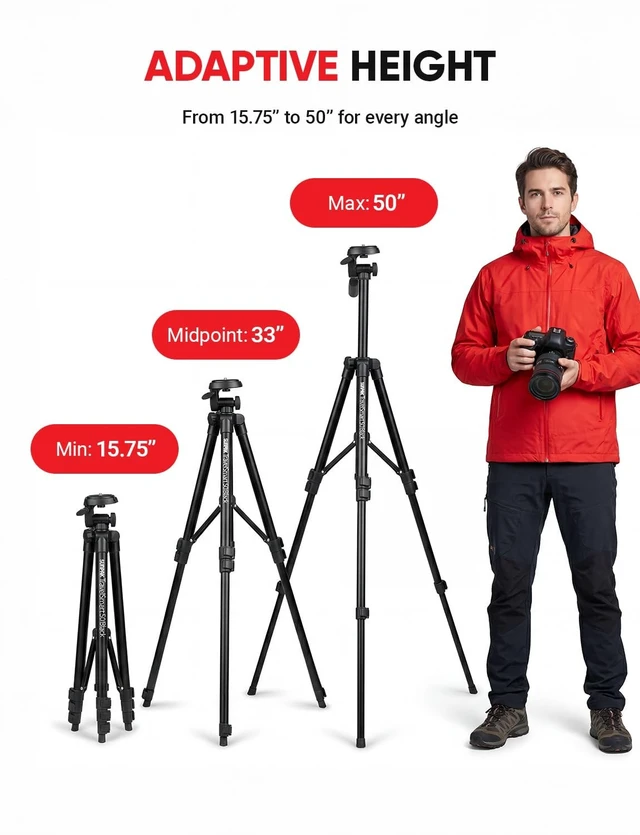 Alt view image 2 of 5 - Sunpak TravelSmart 50 Black 50-Inch Aluminum Travel Tripod with Carry Bag