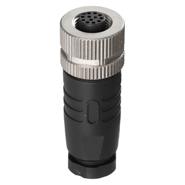 Alt view image 3 of 4 - Eonvic Industrial M12 12 Pin Female A Code Aviation Connector 12mm Circular Socket 30V 1A Waterproof Solder Plugs for Automation Sensor/Actuator 2PCS