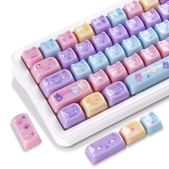 Alt view image 2 of 5 - dagaladoo Keyboard keycaps,Colorful Mao keycaps,Meow Pudding